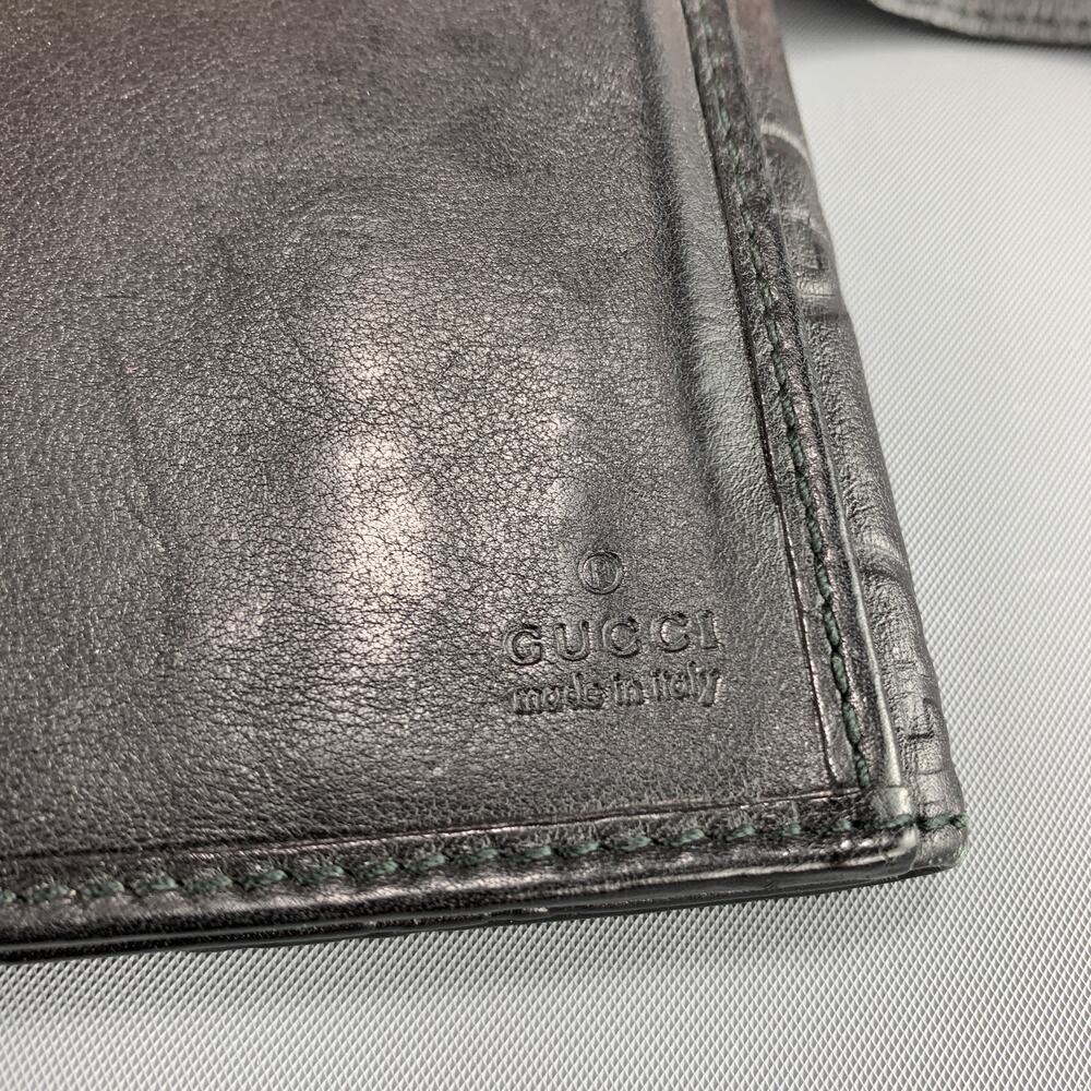 GUCCI Monogram Embossed Black Leather Checkbook Wallet - Picture 10 of 10